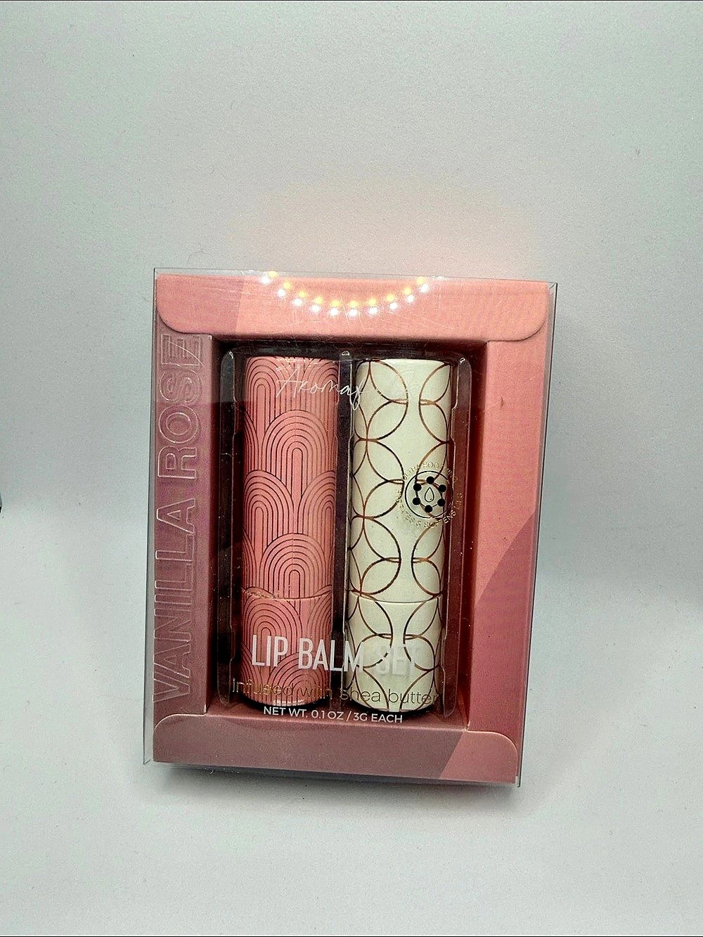Lip Balm Set in Pink & White NWT